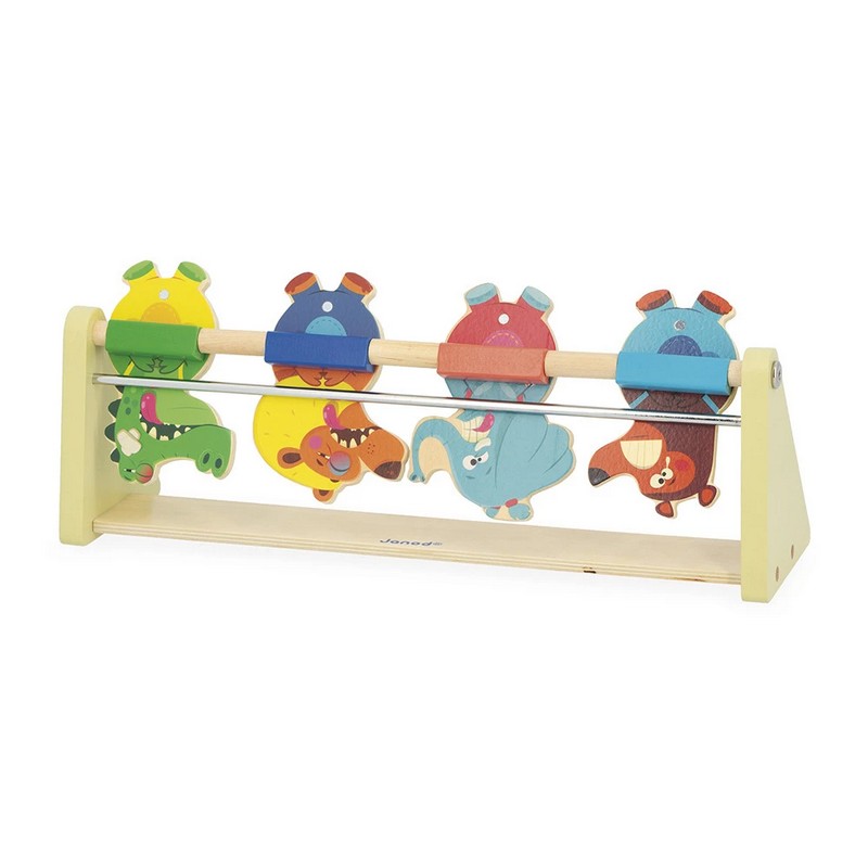 Gioco per bambini tiro al bersaglio con fionda in legno, con 4 animali e 2 palline, perfetto dai 5 anni in su